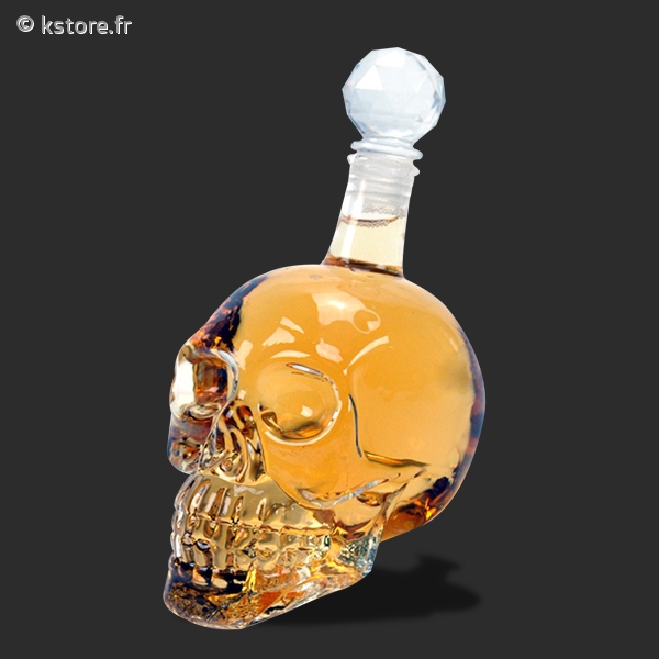 Bouteille pour whisky en tête de mort 500ml 